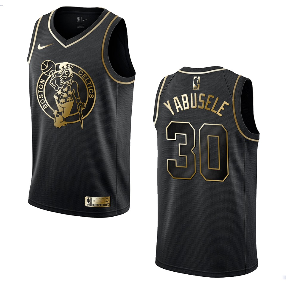 Men's Boston Celtics Guerschon Yabusele #30 Black Golden Edition Jersey 2401WTMY